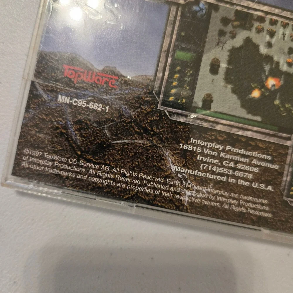 Vtg Interplay Earth 2140 PC Game Jewel Case Windows 95 RTS Strategy Sci Fi USA